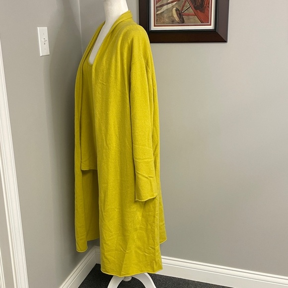 Neiman Marcus Chartreuse Green Yellow Long Lined Cardigan and tank Plus 3X Set - Picture 3 of 7